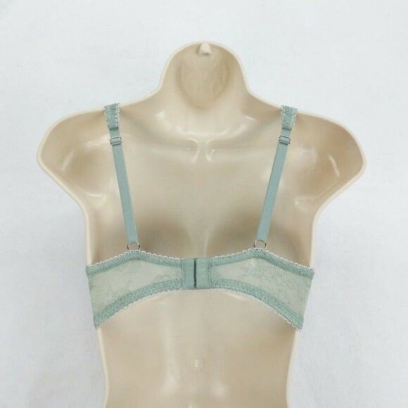 Victorias Secret Dream Angels Bra Lined Demi Green Lace High Neck 32DDD NEW - Picture 5 of 10